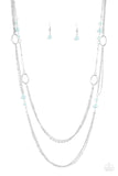 The New Girl in Town - Blue Pearly Beads Long Necklace