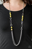 CACHE Me Out - Green - Yellow - Black - Blue Beads Long Necklace