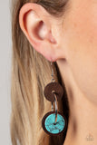 Artisanal Aesthetic - Blue/Brown and Yellow/Brown Wooden Fishhook Earrings