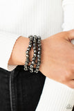 Magnetically Maven - Black/Gunmetal Stretchy Bracelet. Fashion Fix Exclusive June 2021