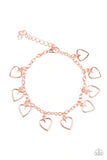 Best of My Love - Silver, Gold, and Copper Colored Hearts Dangle Clasp Bracelet