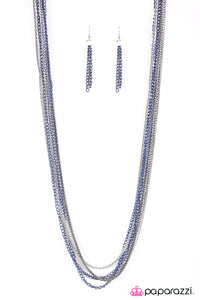 Colorful Calamity - Blue/Multi Long Chain Necklace