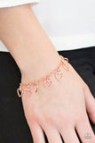 Best of My Love - Silver, Gold, and Copper Colored Hearts Dangle Clasp Bracelet