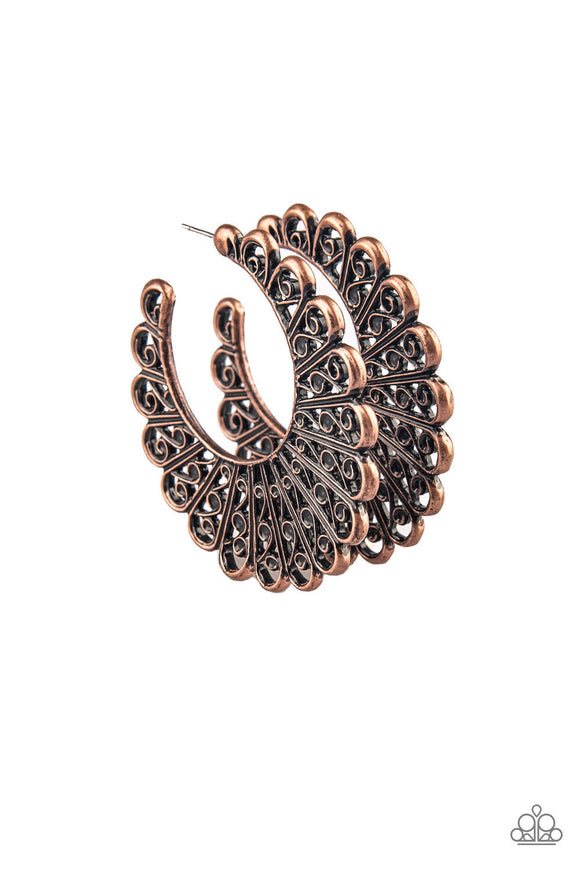 Funky Flirt - Copper Hoop Earrings