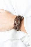 Shooting Star - Copper and Brass Seed Beads Layers Braided Cuff Bracelet