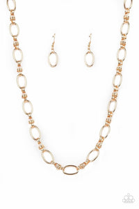 Defined Drama - Gold Short Necklace. Fashion Fix Exclusive June 2021