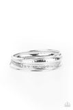 Get Into Gear - Silver hammered Bangle Bracelets