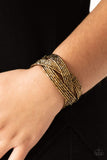 Shooting Star - Copper and Brass Seed Beads Layers Braided Cuff Bracelet