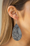 Hiss, Hiss - Silver Leather Fish Hook Earrings