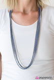 Colorful Calamity - Blue/Multi Long Chain Necklace