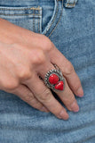 Mojave Mosaic - Red Wide Band Ring