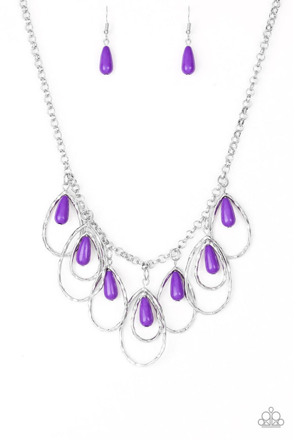 Tango Tempest - Purple Short Necklace