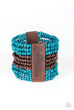 JAMAICAN Me Jam - Blue Wooden Bracelet