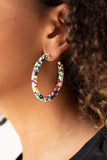 BEAD My Lips! - Multi Seed Bead Hoop Earrings