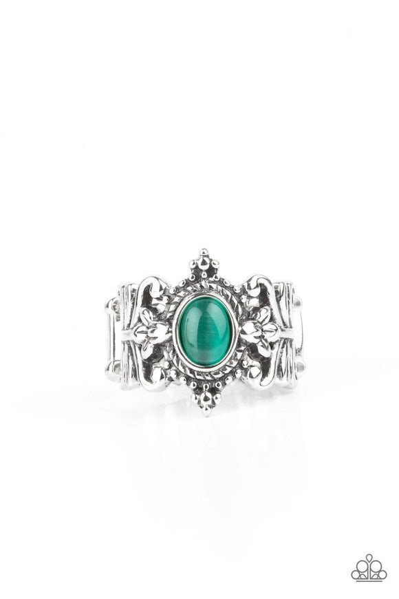 Reformed Refinement - Green Cat's Eye Ring. Fashion Fix Exclusive June 2021