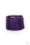 Tanning In Tanzania - Purple Wooden Stretchy Bracelet