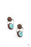 Artisanal Aesthetic - Blue/Brown and Yellow/Brown Wooden Fishhook Earrings