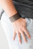 Wild Wrangler - Black and Brown Crisscross Pattern Leather Urban Snap Bracelet