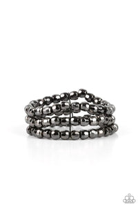 Magnetically Maven - Black/Gunmetal Stretchy Bracelet. Fashion Fix Exclusive June 2021