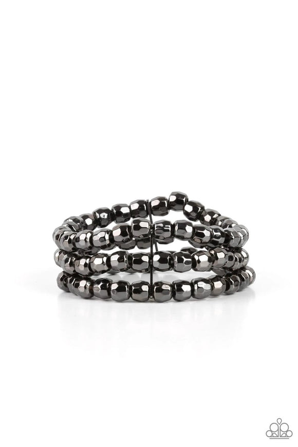 Magnetically Maven - Black/Gunmetal Stretchy Bracelet. Fashion Fix Exclusive June 2021