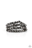 Magnetically Maven - Black/Gunmetal Stretchy Bracelet. Fashion Fix Exclusive June 2021