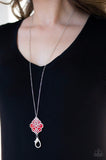 Malibu Mandala Lanyard - Red Swirl Pendant Long Lanyard Necklace