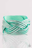 Big City Shimmer - Colored Suede with White Rhinestones Snap Wrap Bracelet