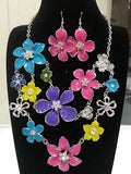 Multi Flower ZI - Multicolored Flowers ZI Collection Short Necklace - 2013 ZI Collection Brought Back LOP Necklace 2022