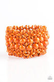 Tropical Bliss - Colored Wooden with Round Beads Stretchy Bracelet