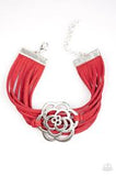 Va Va BLOOM - Silver Blossom Attached by Colored Suede Clasp Bracelet