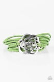 Va Va BLOOM - Silver Blossom Attached by Colored Suede Clasp Bracelet