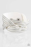 Big City Shimmer - Colored Suede with White Rhinestones Snap Wrap Bracelet