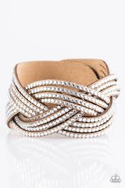 Big City Shimmer - Colored Suede with White Rhinestones Snap Wrap Bracelet