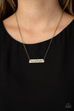 Land of the Free - Silver - Gold - Brass Rectangular Stamped "Land of the Free" Inspirational Short Necklace