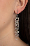 Long Live the Rebels - Gold - Silver - Copper Strands of Links Cascade Hoop Earrings