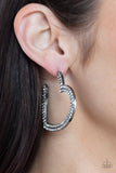 Amore to Love - Black/Gunmetal - Gold Heart Shaped Hoop with White Rhinestones Hoop Earrings