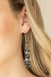 Celestial Chandeliers - Blue Crystal-Like Beads Tasseled Fishhook Earrings