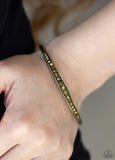 Just SPARKLE And Wave - Gold and Brass with Rhinestones Bangle Bracelet