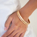 Casually Couture - Gold Trio Hammered Bangle Bracelet