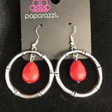 Stone Style - Red Fish Hook Earrings