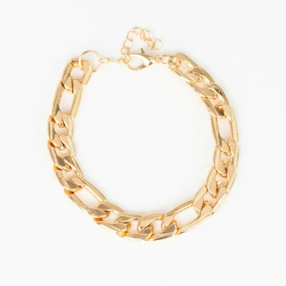 Home Team - Gold Chunky Chain Links Clasp Bracelet