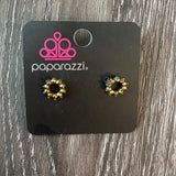 Richly Resplendent - Brass Rhinestones Post Earrings