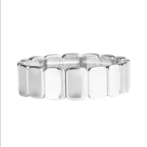 Retro Effect - Silver Stretchy Bracelet