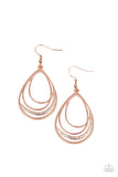 Outrageously Opulent - Copper/White - Silver/Pink Frames and Rhinestones Fishhook Earrings