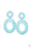 Foxy Flamenco - Blue Wicker-Like Post Earrings