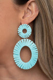 Foxy Flamenco - Blue Wicker-Like Post Earrings