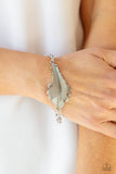 Rustic Roost - Brass - Silver Feather Centerpiece Clasp Bracelet