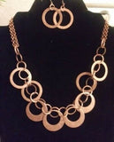 In Full Orbit - Copper - Rose Gold Hoops Link Short Necklace