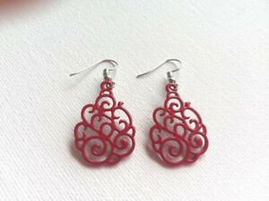 Happy Daze - Red Airy Lure Fishhook Earrings