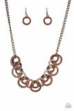 Treasure Tease - Copper - Silver -Brass Hammered Discs Short Necklace